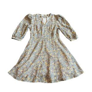 Quanta du Soleil Dainty Floral Print Dress Puff Sleeves Mini Size 36 EU Small